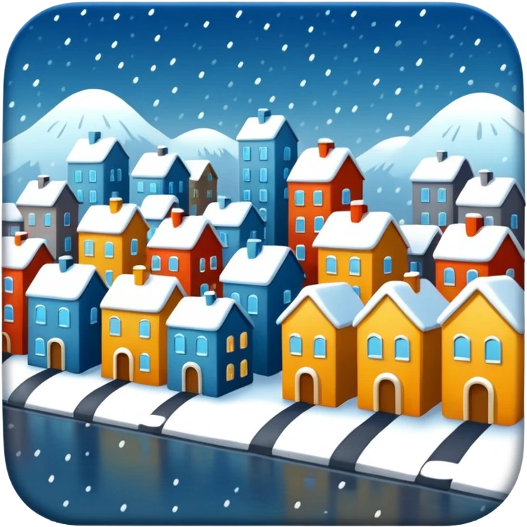 city with falling snow emoji