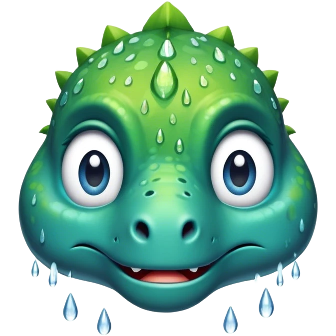 dinosaur face rain tear  emoji