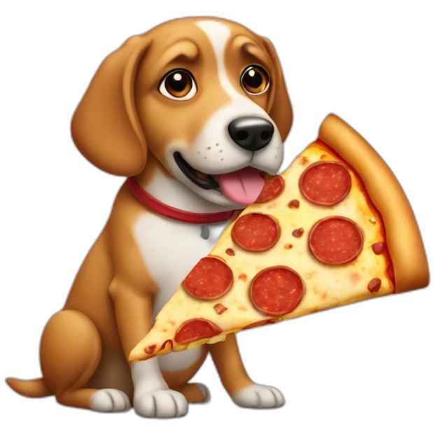 dog with pizza emoji