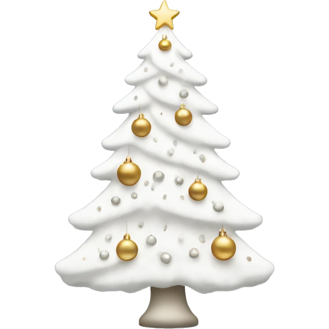 white christmas tree with neutral ornaments  emoji