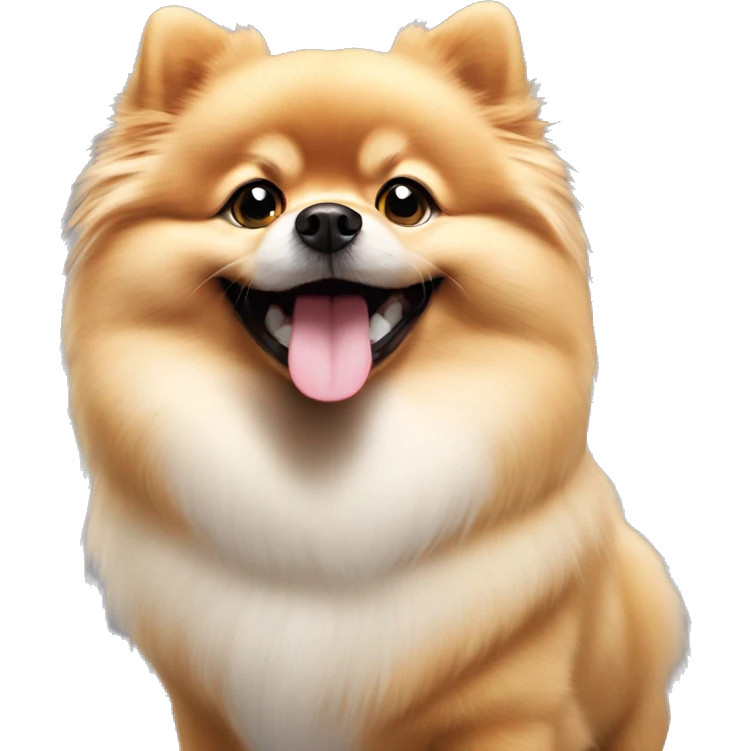 happy smiling pomeranian lulu dog  emoji