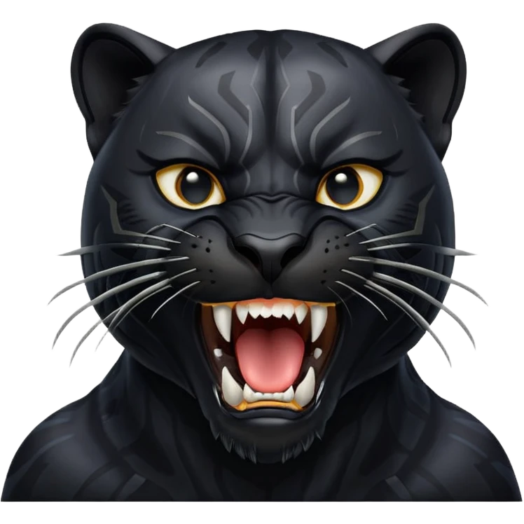 black panther head, mouth wide open, roaring emoji