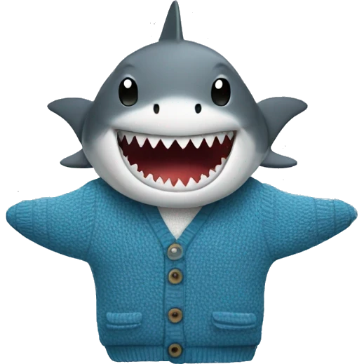 Shark wearing a cardigan  emoji