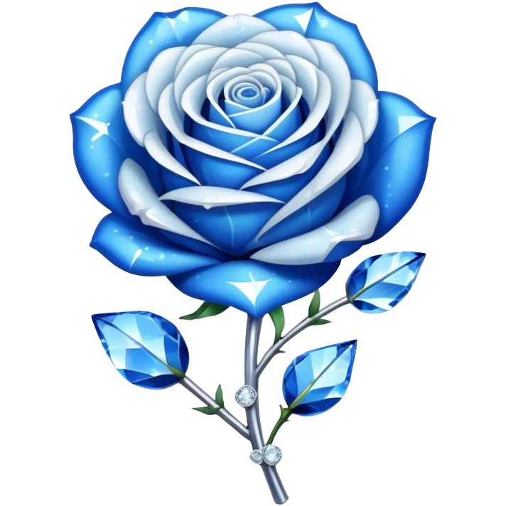Diamond and blue rose  emoji