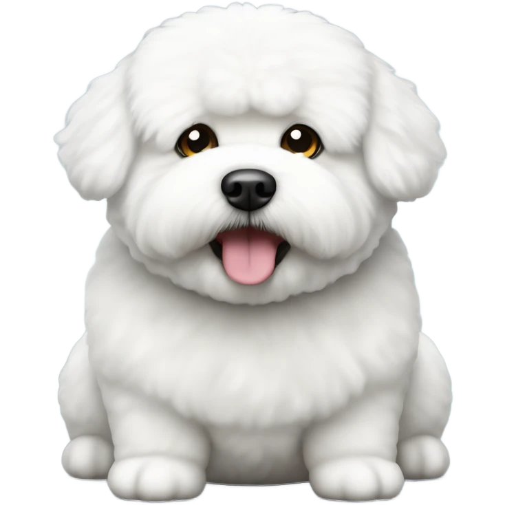 A really fat cute white Bichon frise  emoji