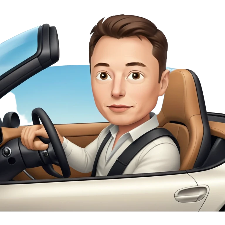 Elon Musk driving a Porsche  emoji