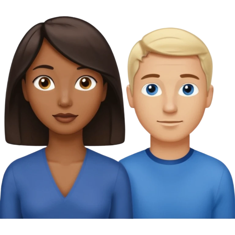 3 Friends standing side by side, charlie's angels style: 1 black woman with a short flat pressed bob, 1 hispanic man with a thin nose and long hair, and 1 white guy with blue eyes and a short brown-blonde haircut emoji