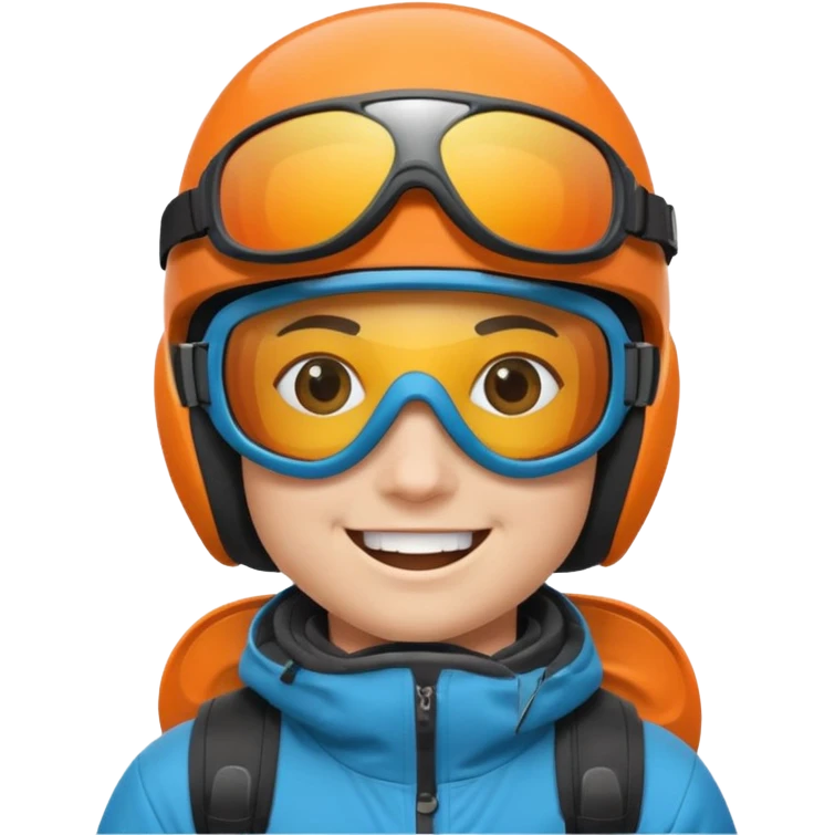 Persona con lentes de snowboard emoji