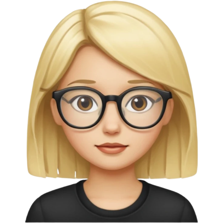 Blonde girl with glasses  emoji