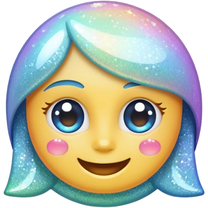 glitter white happy emoji