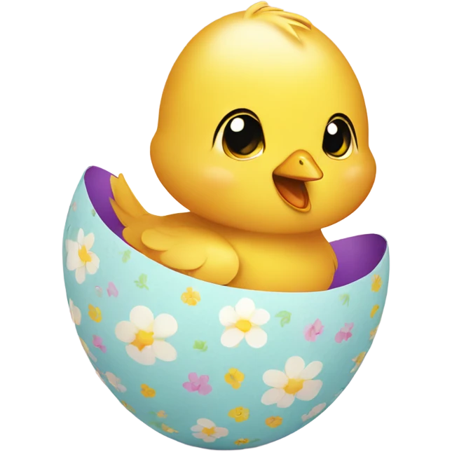 Cute chick in easter egg emoji