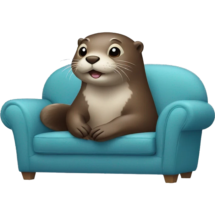 otter sitting on a Blue sofa emoji