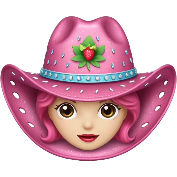 Strawberry cowgirl hat emoji