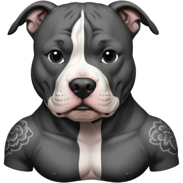 pitbull with body and face tattoo emoji
