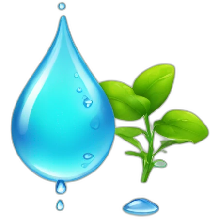 plant and a drop of water emoji