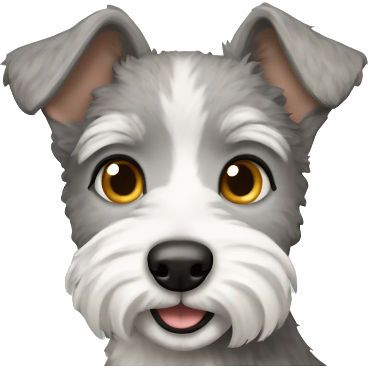 curly grey fox terrier mixed with doodle emoji