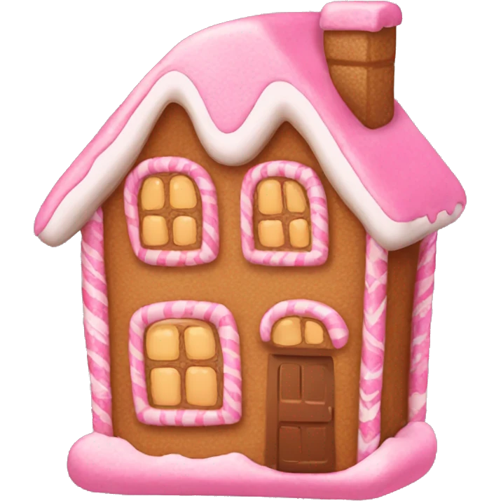 cute pink ginger bread house emoji