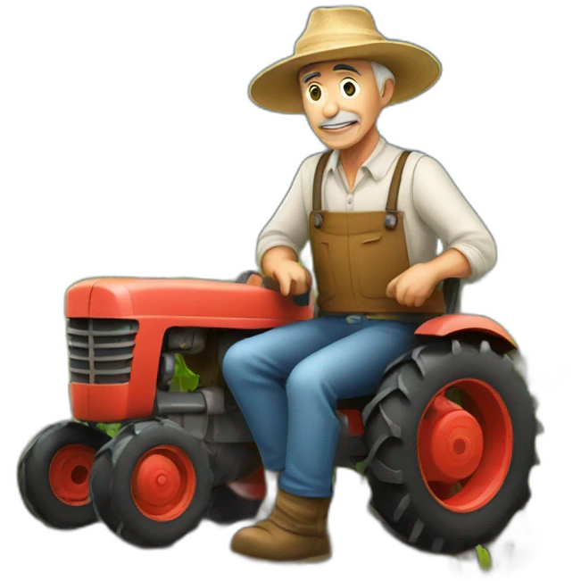 poor farmer with old tractor emoji