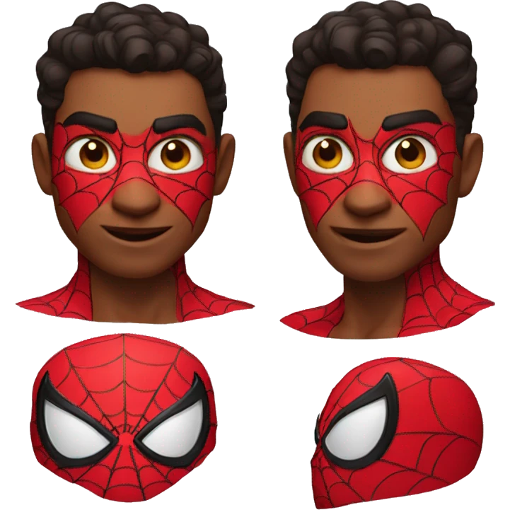 spiderman different  expression, half body emoji