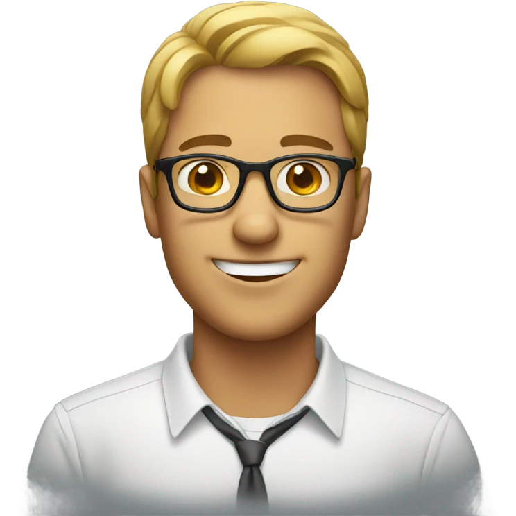 smiling male portrait with glasses emoji