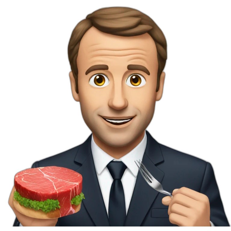 macron eat steak emoji