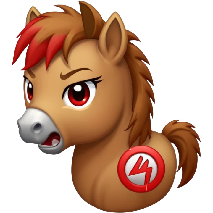 Angry Pony with the Anger Symbol emoji over it emoji