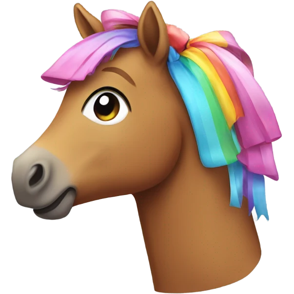 a cute horse whit a bow emoji