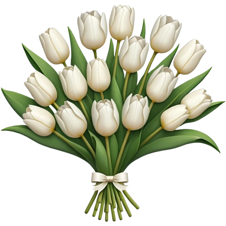 white tulip bouquet  emoji