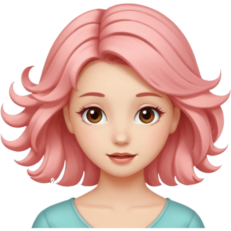 girl twirling hair blushing emoji