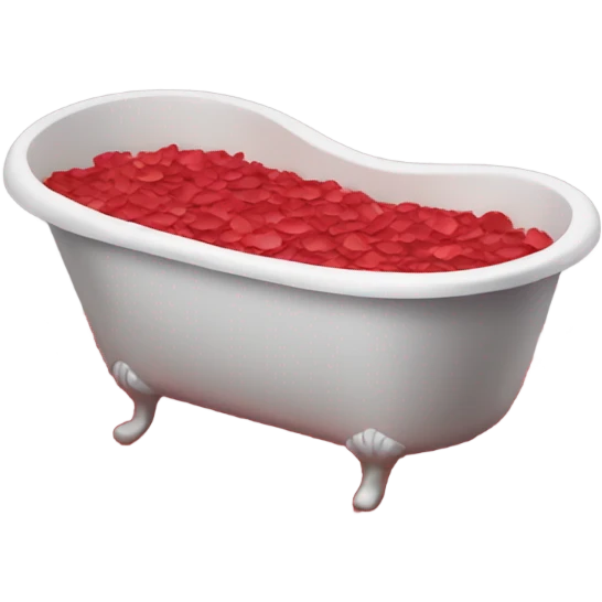 Tub with rose petals red emoji