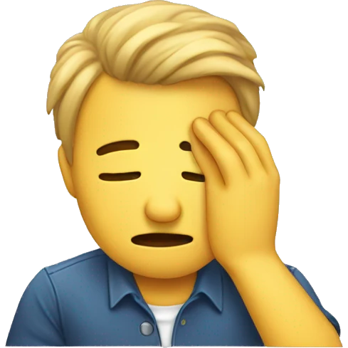 Emoji doing facepalm emoji