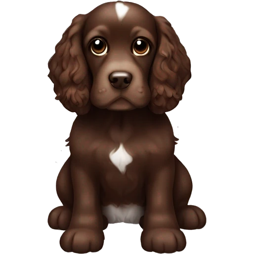 Chocolate brown cocker spaniel with white line on chest emoji