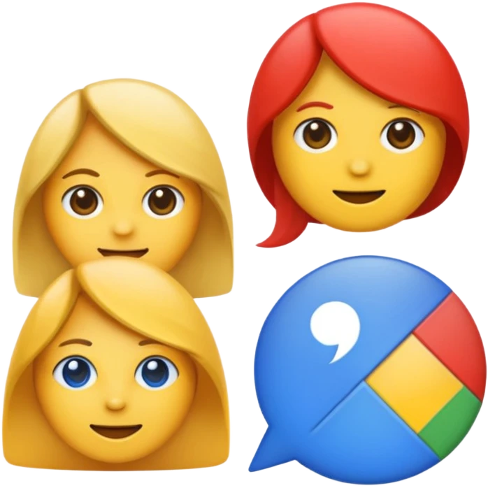 emoji of the Wokki Chat logo, and Google logo, and Microsoft logo emoji