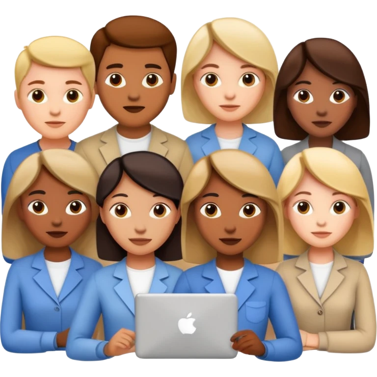 diverse people working together on a creative project emoji