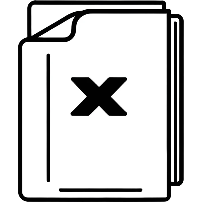 Document file icon with large black “X” over it emoji