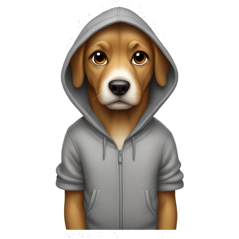 Dog wearing hoody emoji