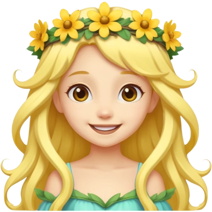 Cute Yellow skin fairy girl emoji