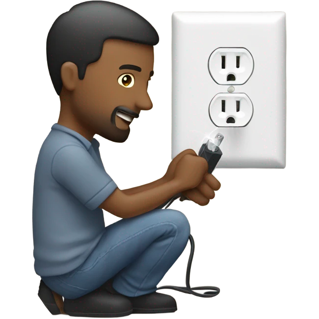 Guy plugging in his phone to an outlet  emoji