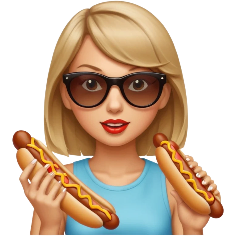 TaylorSwift eats hotdog emoji