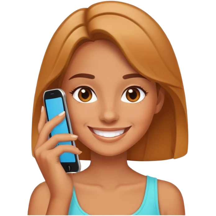 girl in love on phone emoji