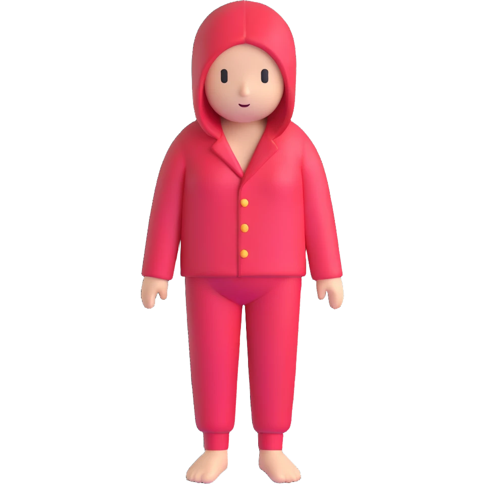 minimalist and neutral 3D style torso and legs wearing #6fe8f3 pajamas, no head or face, suitable for psychiatric clinic Discord role icon emoji