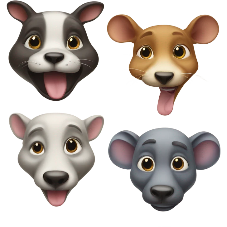 4 crazy animals emoji