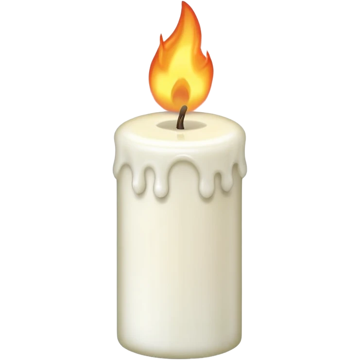 white candle with flame emoji
