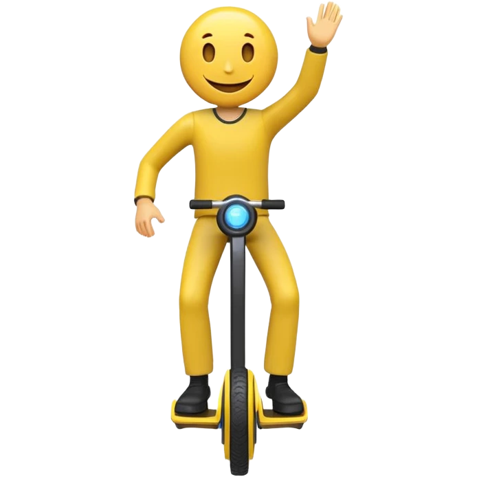 create an animated emoji for slack with a resolution of 128 pixel by 128 pixel of an emoji smiley riding an Electric Unicycle emoji