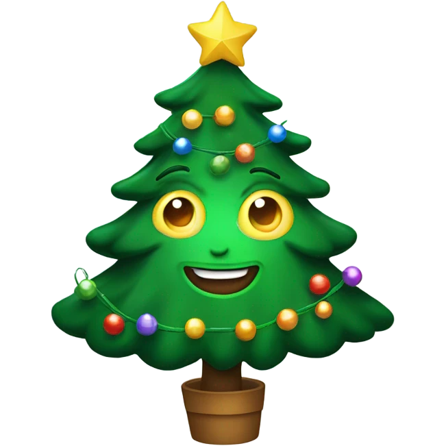 Happy Christmas tree emoji
