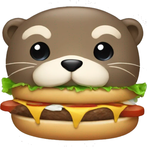 an otter eat burger emoji