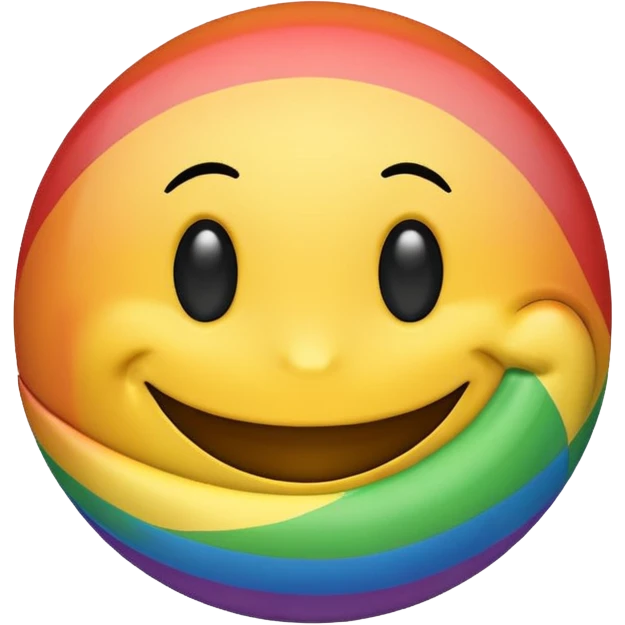 Rainbow smiley wearing yamaka emoji