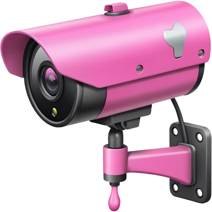 Security Camera pink with graffity emoji