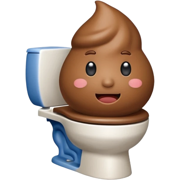 An alive poop emoji sitting on the toilet  emoji