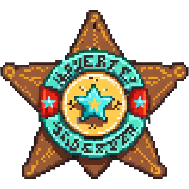 Sheriff-style star badge with MODERATOR text emoji